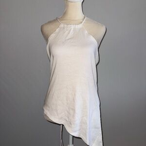 Moda International White Asymmetrical Halter Top